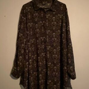 Torrid Black Skull Print Blouse